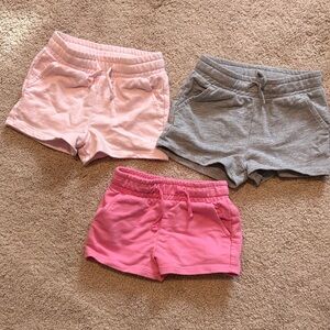Toddler Girl Pink and Gray Shorts Set, Size 2T